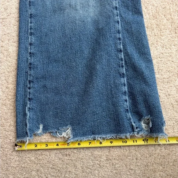 PILCRO Blue Wide Leg Raw Hem Denim Jeans Pants Women's Size 31 Medium Wash - Picture 12 of 12